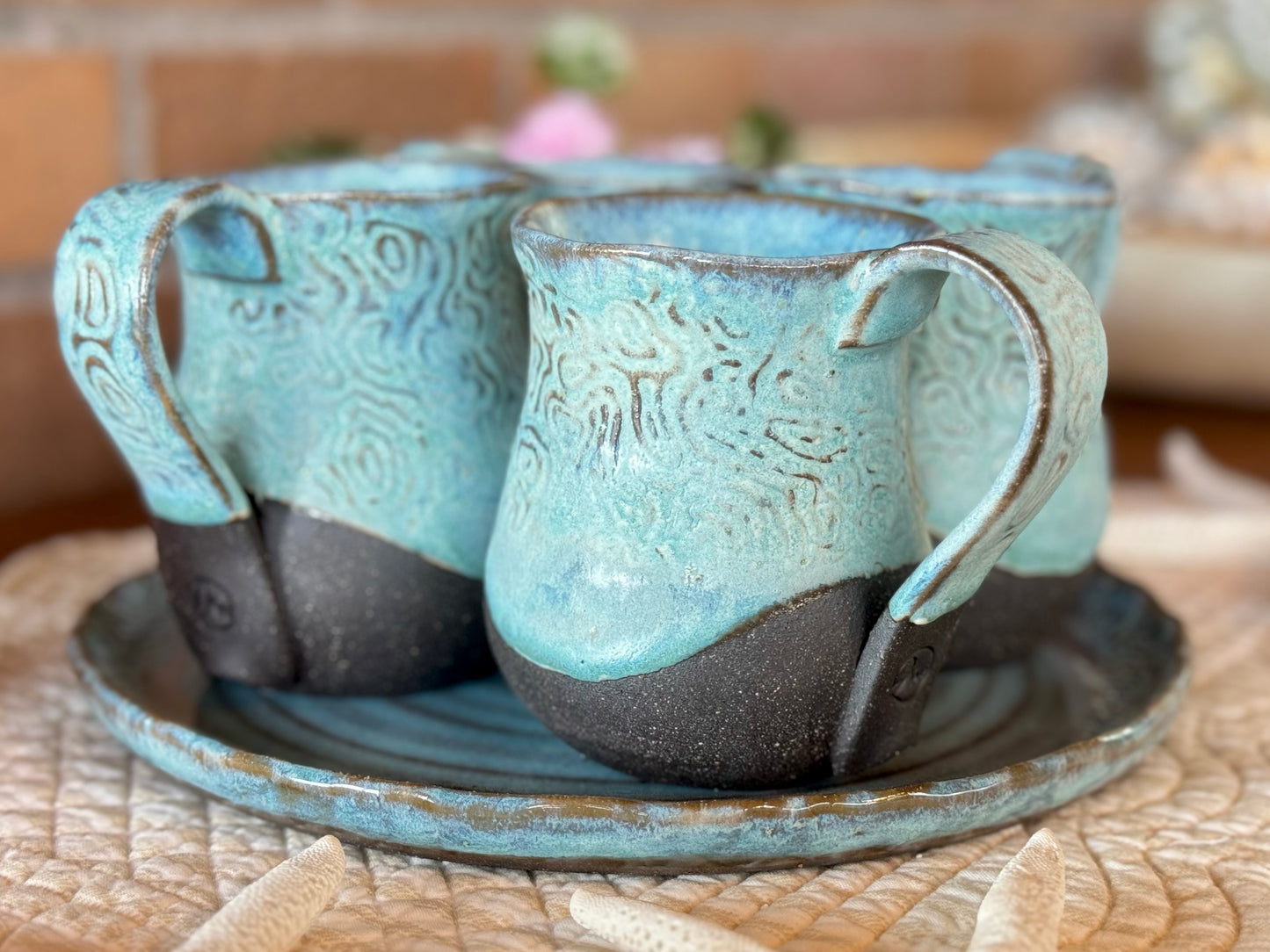 Handmade Pottery Coffee Cups (Set of 4) 10 oz.