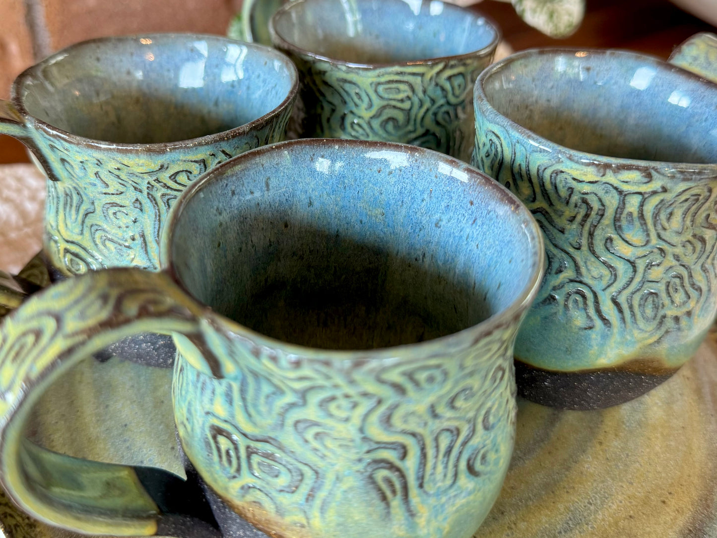 Handmade Pottery Coffee Cups (Set of 4) 8 oz.