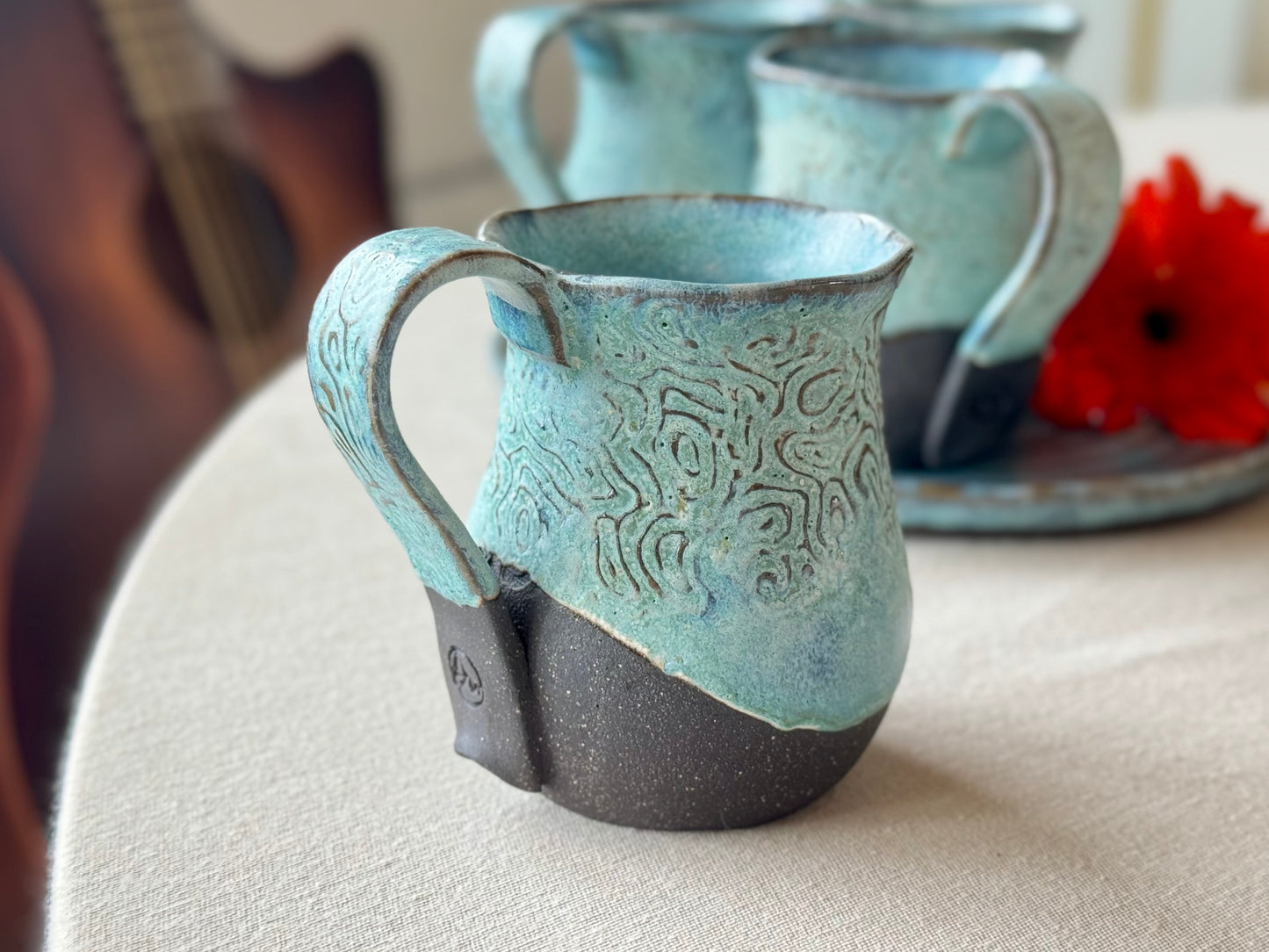 Handmade Pottery Coffee Cups (Set of 4) 10 oz.