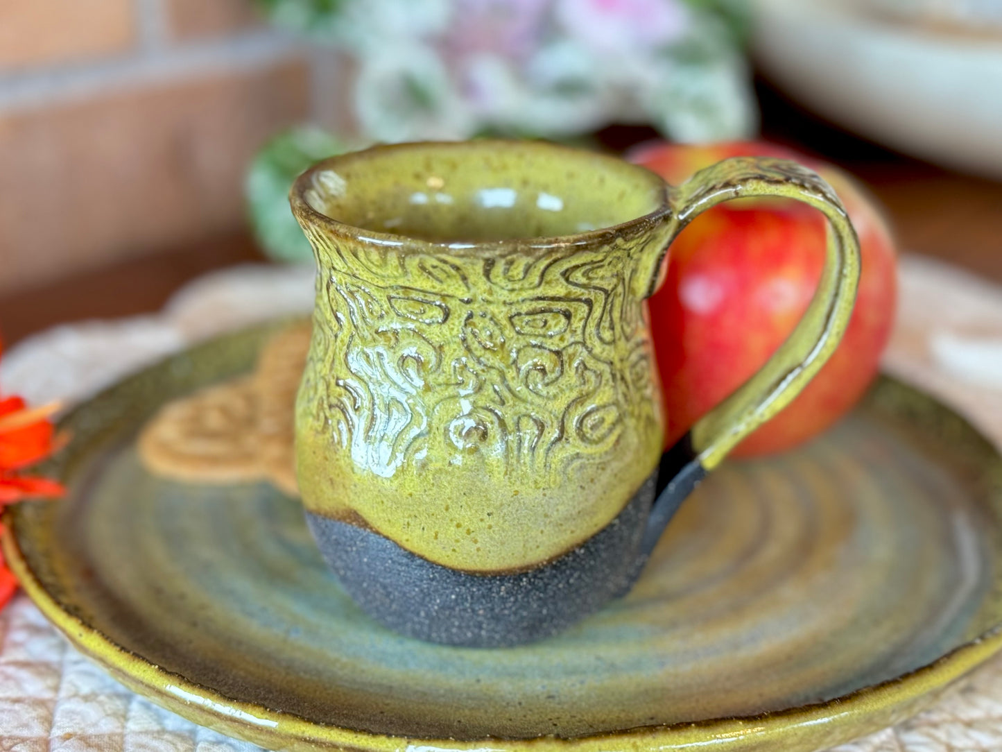 Handmade Pottery Coffee Cup (1) 6 oz.