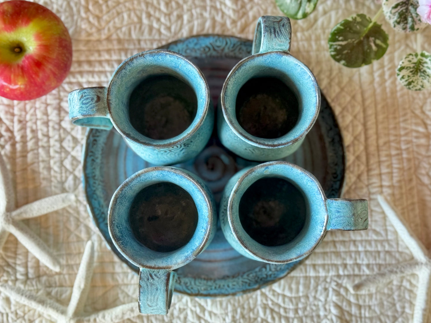 Handmade Pottery Coffee Cups (Set of 4) 10 oz.