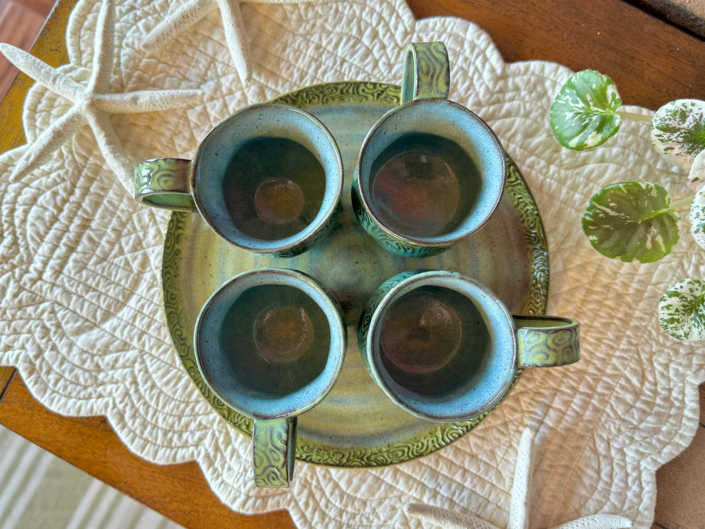 Handmade Pottery Coffee Cups (Set of 4) 8 oz.