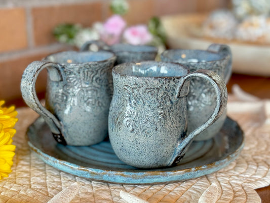 Handmade Pottery Coffee Cups (Set of 4) 8 oz.