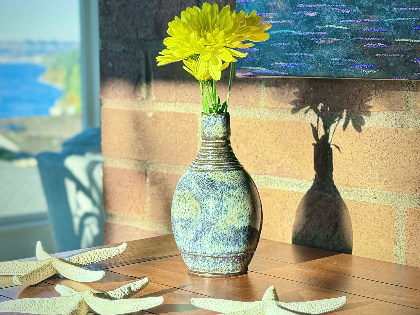 Handmade Pottery Vase, Oil Decanter, and Soap Dispenser In One