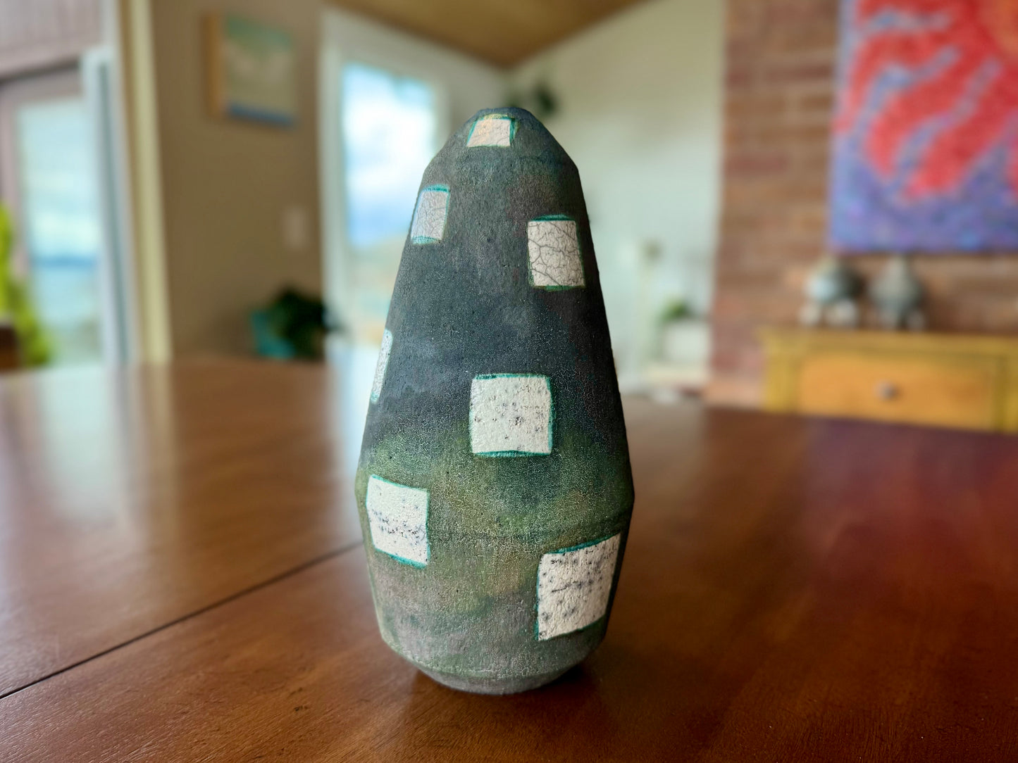 Handmade Raku Pottery Decorative Vase