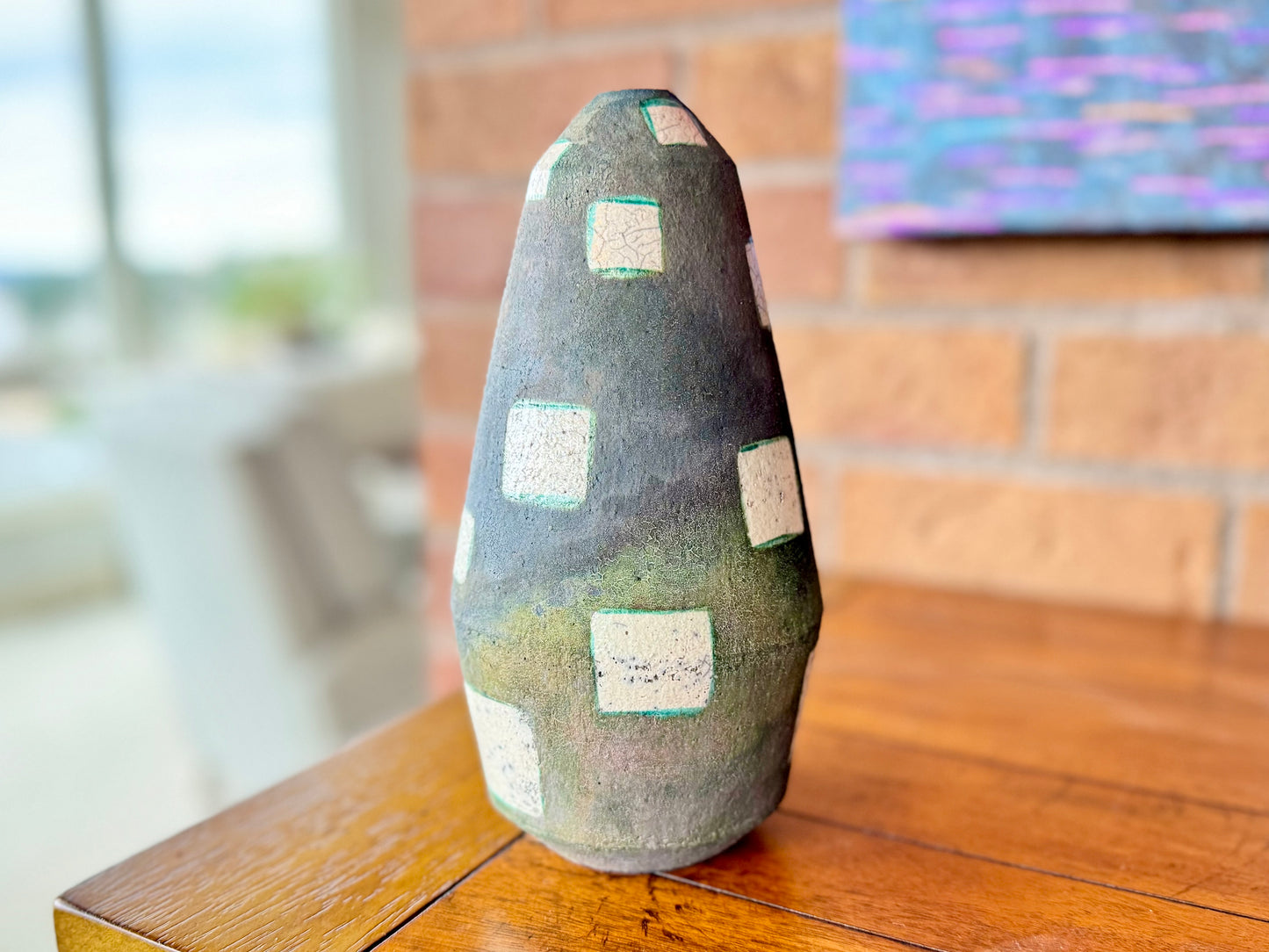 Handmade Raku Pottery Decorative Vase