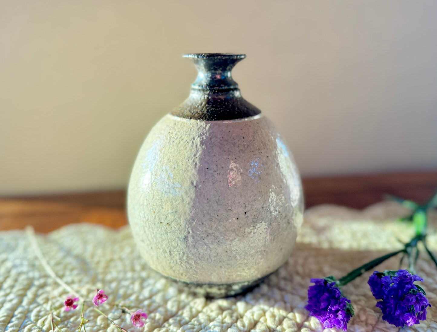 Handmade Raku Pottery Decorative Vessel