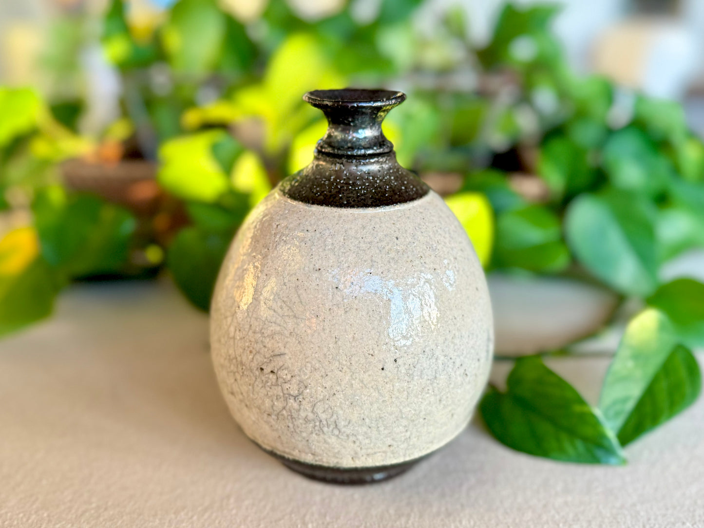 Handmade Raku Pottery Decorative Vessel